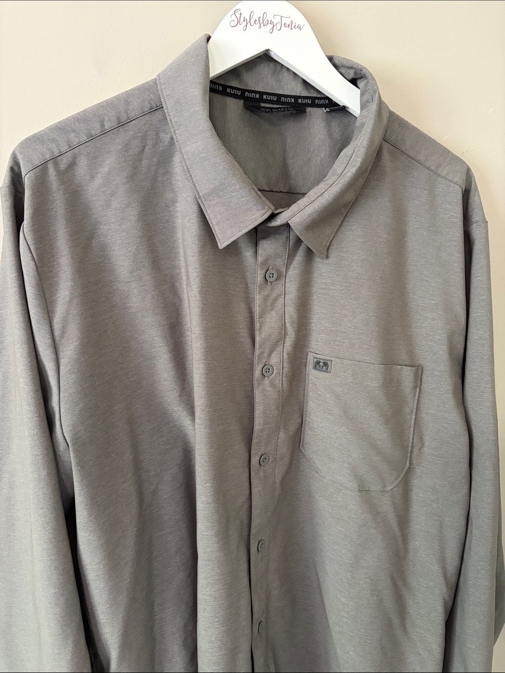 Kuiu Performance Button Up Shirt Mens Gray Long Sleeve Lightweight Stretch 3XL - Picture 2 of 9